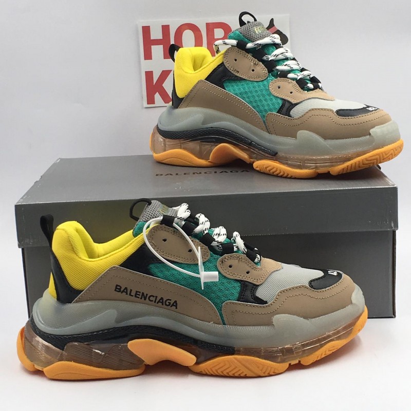 balenciaga triple s yellow green